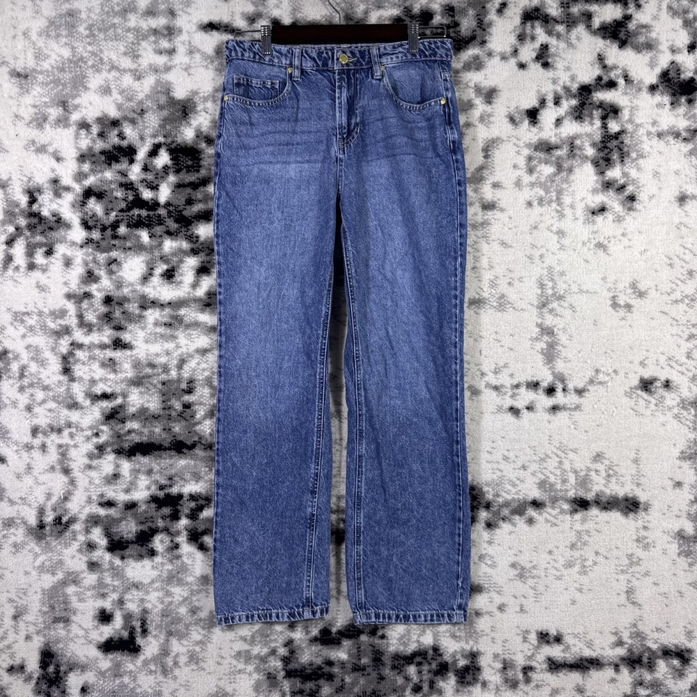 Oat New York Jeans Womens Size 4/27 Straight Leg Fade Wash High Rise Stretch